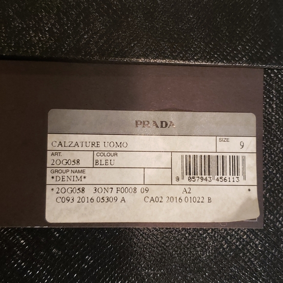 Prada Calzature Uomo Denim Sz 9 - Picture 3 of 3